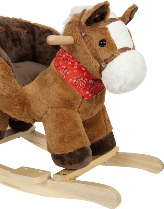Small Foot 12210 Asino A Dondolo In Peluche E Legno, Con Sedile Imbottito, Impugnature E Cavezza, Per Bambini Da 12 Mesi, Made In Germany