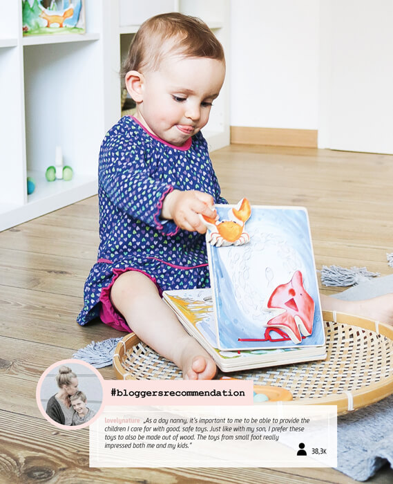 Livre d'images interactif en bois, la foret, jouet d'eveil bébé Legler
