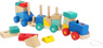 Wooden train sorting game with sound and light