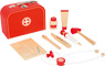 Roter Kinder-Arztkoffer mit Zubehör aus Holz