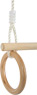 Trapèze avec anneaux de gymnastique en bois
