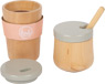 Kaffeebecher und Zuckerdose aus Holz für Spielküche