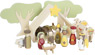Krippen-Set mit Figuren aus Holz für Kinder
