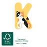 Tierbuchstabe K mit Katzen-Motiv