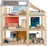 Natural Doll House with Furniture