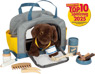 Hund mit Tasche und Pflege-Set