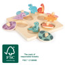 Dino-Setzpuzzle zum Spielen mit FSC®-Logo