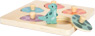 Kleinkind-Puzzle aus Holz mit Dino-Figuren