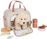 Hund mit Tasche und Pflege-Set rosa