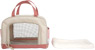 Dog with a pink bag and care set