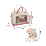 Cane con borsa e set per la cura rosa