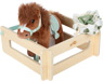 Horse toy set with a stable and accessories in the bag, brown