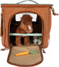 Horse toy set with a stable and accessories in the bag, brown
