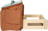 Horse toy set with a stable and accessories in the bag, brown
