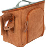 Horse toy set with a stable and accessories in the bag, brown