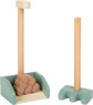 Horse toy set with a stable and accessories in the bag, brown