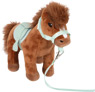 Horse toy set with a stable and accessories in the bag, brown