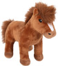 Horse toy set with a stable and accessories in the bag, brown