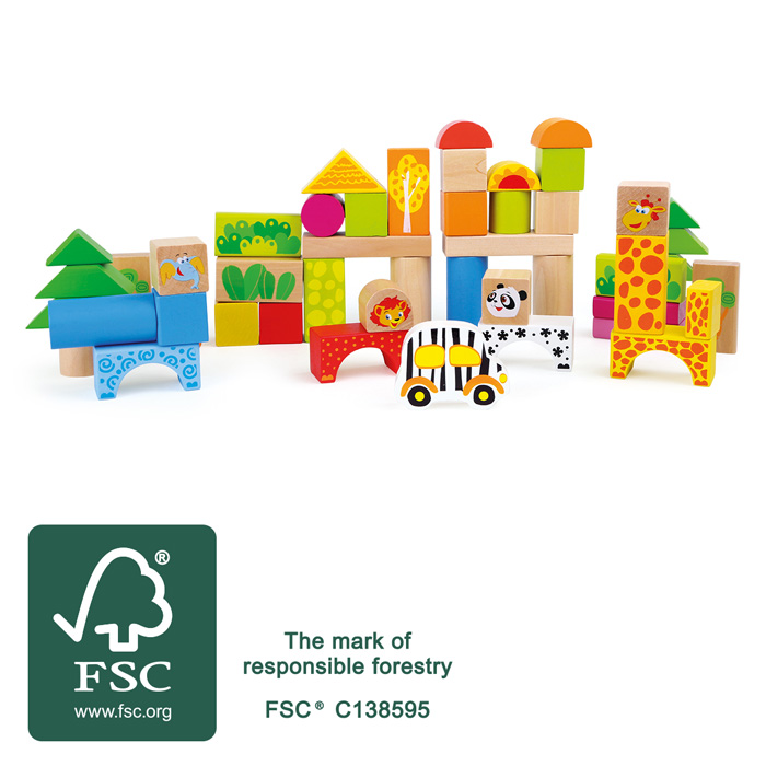 Building blocks with zoo motifs | small foot wooden toys