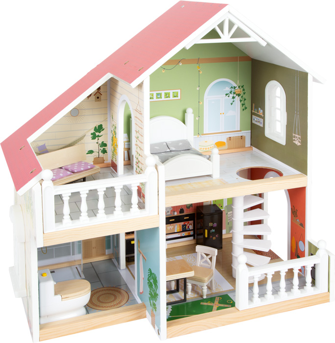 SMALL FOOT - Letto A Castello Per Bambole E Biancheria Da Letto 50 Cm Legno Bianco / beige
